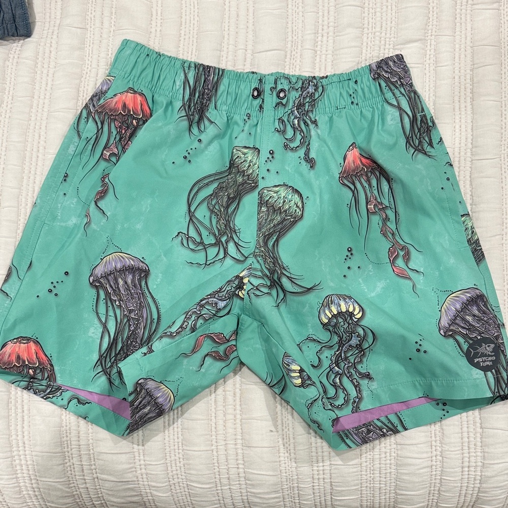 Jellyfish Print Swim Trunks - Green